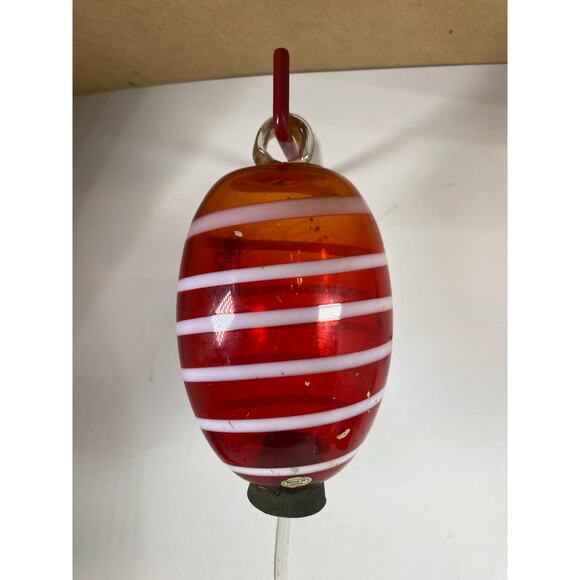 Hanging Hummingbird Feeder Hand Blown Glass Art - Picture 1 of 6